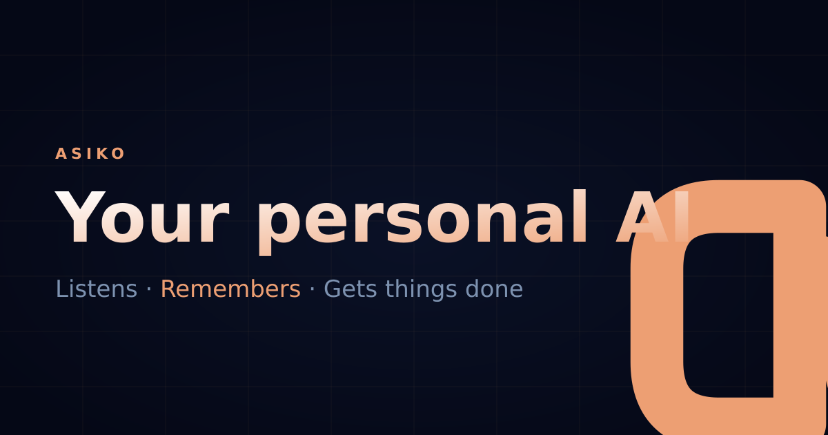 Asiko AI – Personal AI Assistant for Voice, Chat & Automation